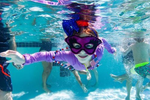 Poolside gathering at the Senna Hills amenity center